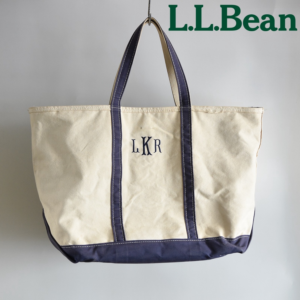 ll bean tote bag boat กระเป๋าผ้า XL Sz ถุงผ้า ซิป มือสอง USA ...