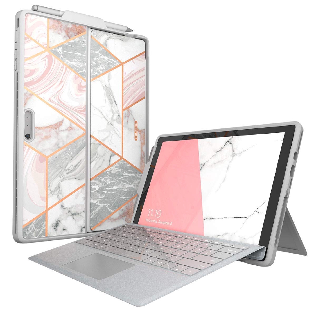 wLpN SUPCASE Case for Microsoft Surface Go / Go 2 / Pro 7 / Pro 6 Slim Glitter Protective Bumper Case Cover with Pencil