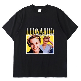 เสื้อยืดโอเวอร์ไซส์Leonardo DiCaprio 2022 เสื้อยืดลําลอง แขนสั้น พิมพ์ลาย ทรงหลวม แฟชั่นฤดูร้อน สําหรับผู้ชายS-3XL