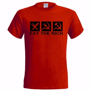 ถูกสุดๆพร้อมส่ง เสื้อยืด พิมพ์ลายโลโก้ Eat The Rich สไตล์ฮิปฮอป ฮาราจูกุ สตรีท หลากสี สําหรับผู้ชาย