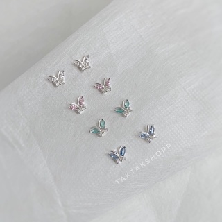 Studs Sweet Butterfly Cz Silver925 | ต่างหูผีเสื้อCzเงินแท้92.5%