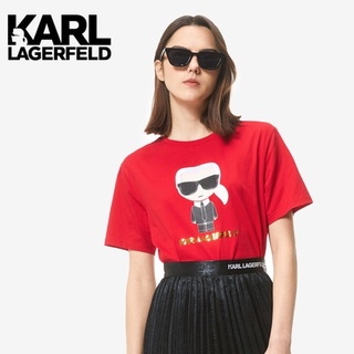 Karl Lagerfeld Karl Lagerfeld ใหม่ เสื้อยืดแขนสั้น สีแดง Lafayette 211L1702