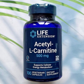 28% OFF ราคา SALE โปรดอ่าน Exp 09/23  Acetyl-L-Carnitine 500 mg 100 Vegetarian Capsules (Life Extension®)