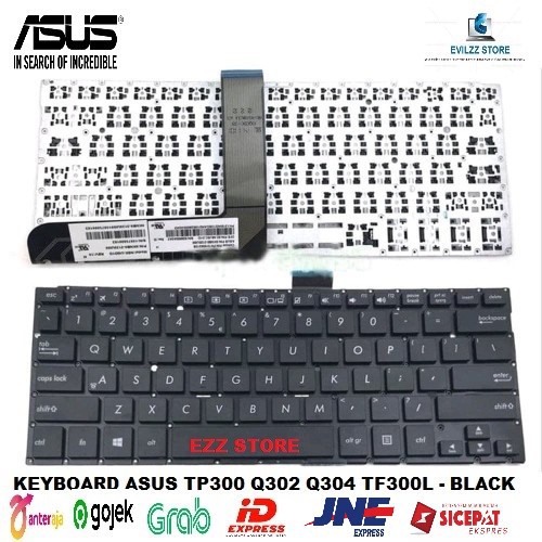 ASUS TP300L PK1316W210S 0KNB0-3120US00 9Z.N8JSC.D01 NSK-UQD01 90NB09Z1-R30310 คีย์บอร์ดสีดําสีเงิน
