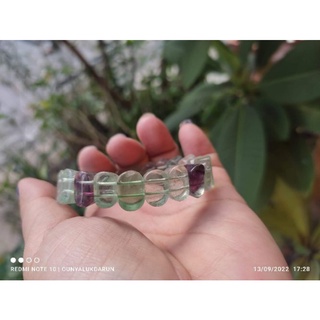 กำไลหินนำโชค ฟลูออไรต์ เกรดA ขนาด12 มิล (Fluorite)