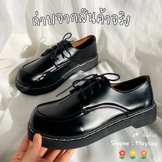 🔥‼️พร้อมส่งจากไทย1-2วันถึง‼️🔥รองเท้าหนังแบบเชือกรุ่นขายดีน่ารักมาก รองเท้าหนังแฟชั่นอังกฤษนักเรียนหญิงเกาหลี2021
