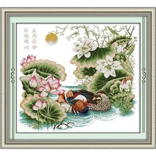 ชุดปักครอสติช เป็ดแมนดาริน คู่กันตลอดกาล (Together forever cross stitch kit)