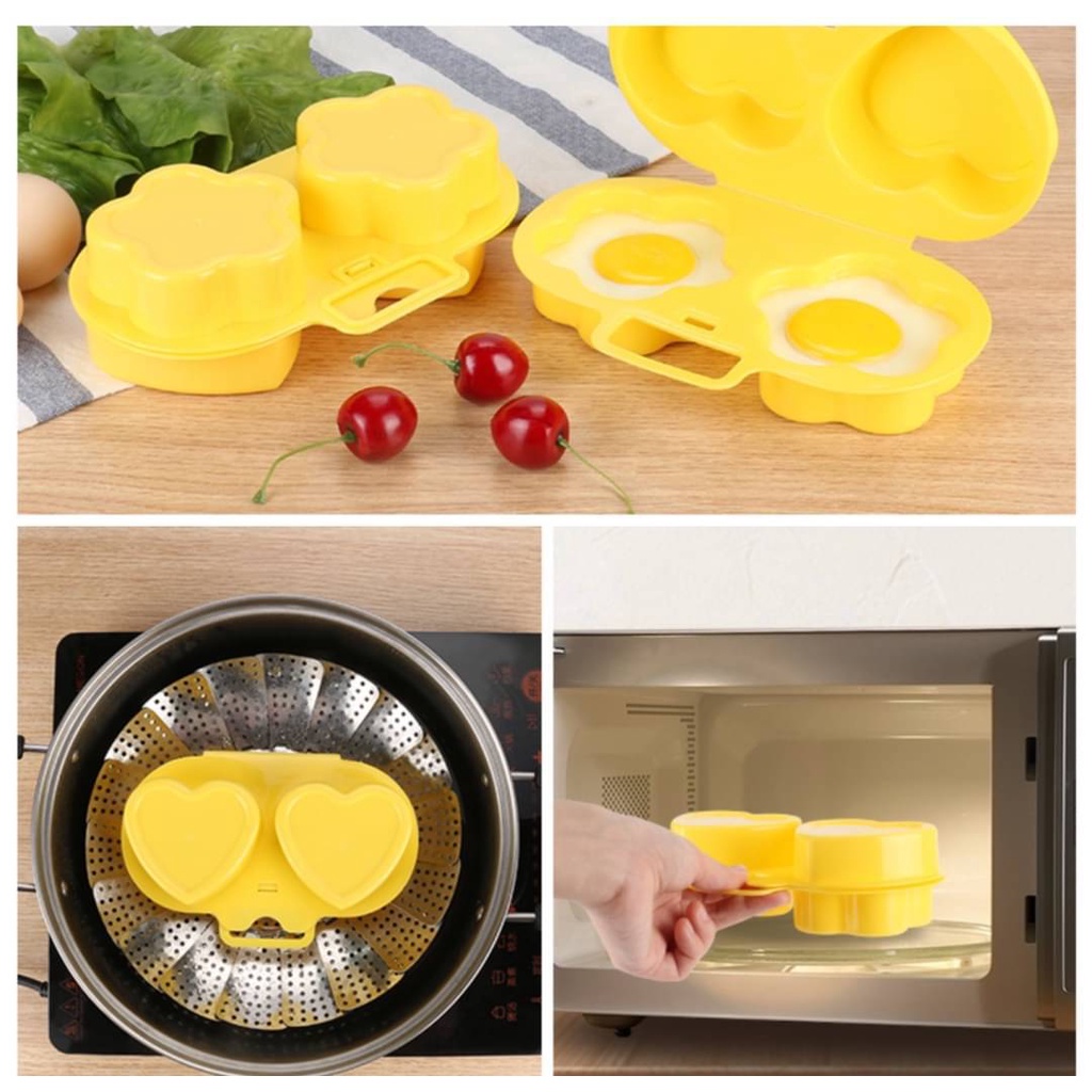 ไข่ดาวไมโครเวฟ ที่ทำไข่ดาวน้ำไมโครเวฟ  กล่องเวฟไข่ดาว ชุดอุ่นไข่ดาวไม่โครเวฟ ไข่ดาวรูปดาว ไข่ดาวรูปหัวใจ - รูปที่ 2