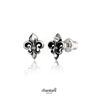 ต่างหูเงิน ต่างหูหญิง ต่างหูติดหู "Scout Stud Earring" เครื่องประดับ ต่างหูชาย ต่างหูเงินรมดำ Sterling Silver ฟรีผ้าเช็ด