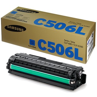 Samsung 506L C ตลับหมึกโทนเนอร์ สีฟ้า ของแท้ Cyan Original Toner Cartridge (CLT-C506L) (SU040A)