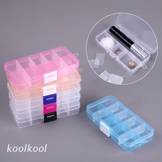 Kool กล่องพลาสติกใส 10 ช่อง พร้อมฝาปิด