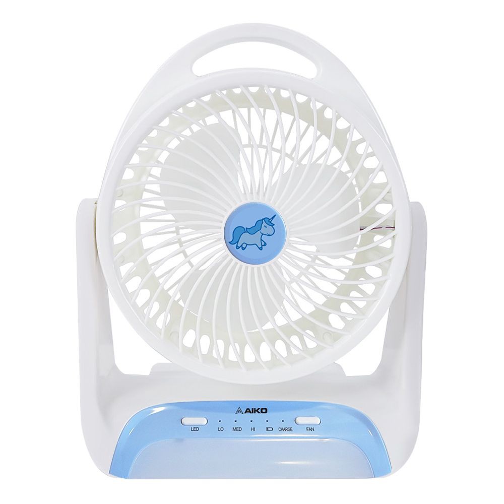 พัดลมพกพา พัดลมพกพา AIKO KN-2816 Unicorn สีฟ้า พัดลม เครื่องใช้ไฟฟ้า PORTABLE FAN AIKO KN-2816 UNICO