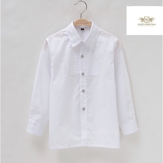 White Boy Shirt เสื้อเชิ้ตเด็ก แขนยาวสีขาว เข้ารูปใส่กับสูท ใส่แยก ใส่กับทักซิโด้ ขนาด 100, 110, 120, 130, 140, 150. ...