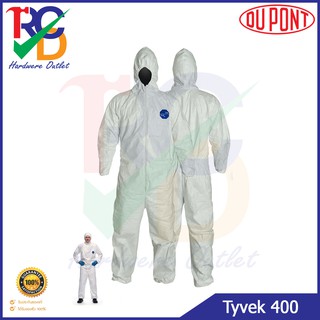 Dupont รุ่น Tyvek 400 Cat.III ชุดกันสาร Type 5,6  SIZE. M - XL (ราคาต่อตัว)