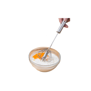 SUGA ตะกร้อตีไข่ ที่ตีไข่สแตนเลส ที่ตีฟองนม ที่ตีฟองกึ่งอัตโนมัติแบบมือกด อุปกรณ์ผสมอาหาร พร้อมส่ง SUR63