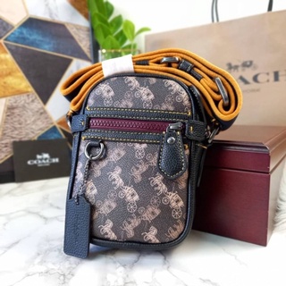 COACH Unisex new limited edition carriage printing Dylan mobile phone bag wallet mini messenger (COACH F88325)