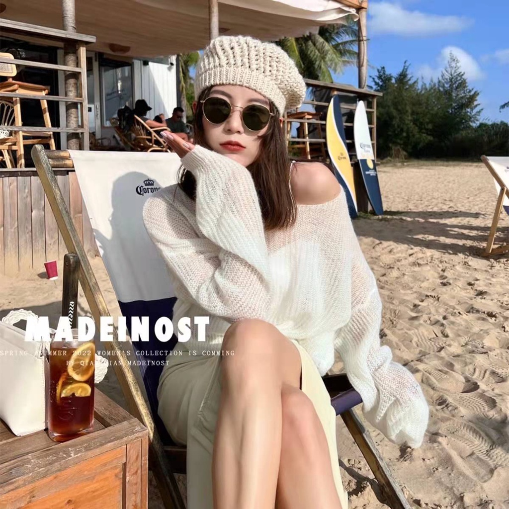 เสื้อเชิ้ตแขนยาวลําลอง ผ้าถัก ทรงหลวม สีพื้น เข้ากับทุกการแต่งกาย แฟชั่นฤดูใบไม้ผลิ สําหรับผู้หญิง