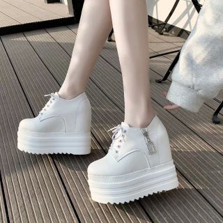 พร้อมส่ง!! รองเท้าเสริมส้น รองเท้า หนัง สูง13cm size34-39