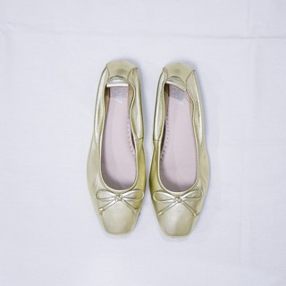 Soulmate Shoes รองเท้าหนังแกะ Linda Mate in Gold