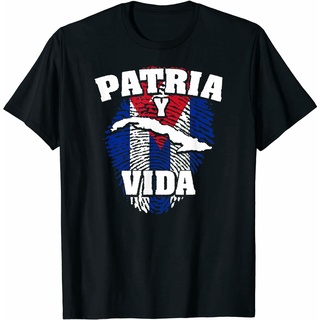 [S-5XL]เสื้อยืดลําลอง แขนสั้น พิมพ์ลาย Patria Y Vida - Fight For Cuban Freedom แฟชั่นฤดูร้อน สําหรับผู้ชาย