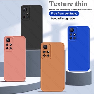 เคสโทรศัพท์มือถือ ซิลิโคนนิ่ม เนื้อแมตต์ ป้องกันกล้อง สีพื้น สําหรับ Xiaomi Redmi Note 11 10 Pro 11S 10S 9S 9 8 4G 5G