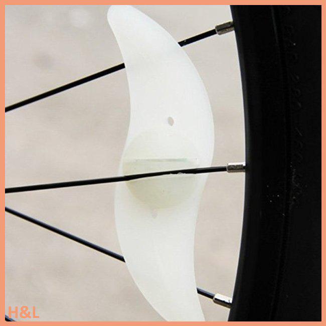 2 x Bike Biking Bicycle Triathalon Wheel Lightening Style Green LED Reflector