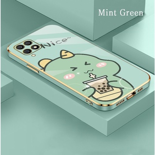 เคสซัมซุง A12 ไดโนเสาร์น้อย เคส Samsung A12 A50 A30S A50S A22 5G A02 A03S Phone Case New thin anime น่ารัก แฟชั่น หรูหรา เคสนุ่ม ของผู้ชาย หนัง เคสโทรศัพท์ สีชมพู เคส ขอบเหลี่ยม สีดำ กันกระแทก