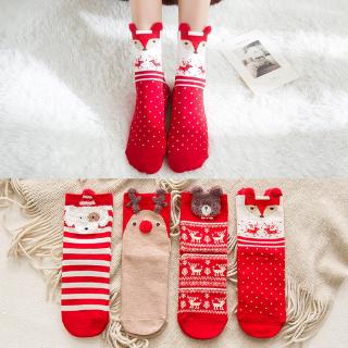 X’mas socks ถุงเท้าลายคริสต์มาส ถุงเท้าข้อยาว [สินค้าพร้อมส่ง]