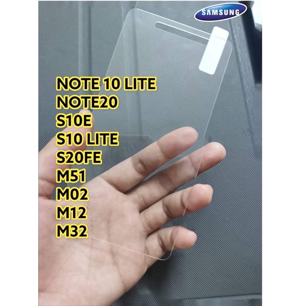 ฟิล์มกระจกแบบใส ไม่เต็มจอ รุ่น SAMSUNG Note10lite/Note20/S10lite/S20FE/M51/M32