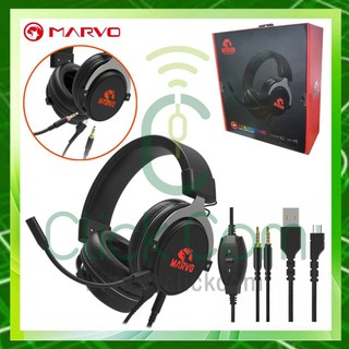 MARVO HG9052 7.1 SURROUND GAMING HEADSET ใช้ได้กับโทรศัพท์มือถือและคอมพิวเตอร์