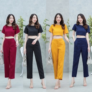 Fashion In My Life เสื้อผ้าแฟชั่น เสื้อจั้มสูท เดรส เสื้อ 2 ชิ้น มี 4 สี แดง ดำ เหลือง กรม