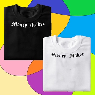 เสื้อคู่รัก - [แร็ปเปอร์] Money Maker คอออกแบบข้อความแฟชั่นเสื้อผ้าเสื้อยืดผ้าฝ้าย "4 ขนาด S, M, L,