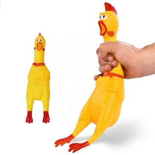 Doge.Pet Toy Screaming Chicken Yellow Rubber Chicken Pet Dog Toy Squeak Squeaker