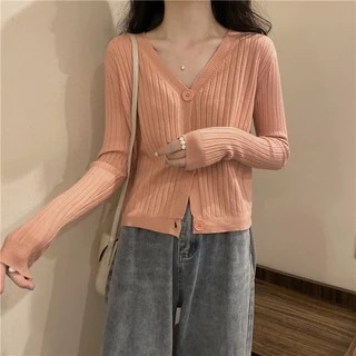Cicishop(K226)เสื้อคลุมคานิแกนไหมพรมแขนยาว ผ้าทอร่องใหญ่ยืดได้เยอะมาก ใส่คลุมแมทช์เข้าได้กับทุกชุด