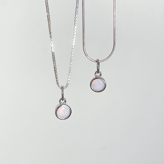 vela.cheeva : *silver925 / rainbow necklace สร้อยคอเงินแท้ เลือกสร้อยเองได้ ( 6mm )