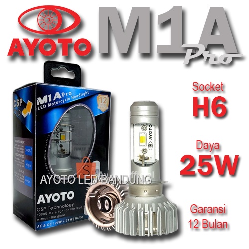 AYOTO M1A Pro H6 PNP รถจักรยานยนต์ไฟ LED สําหรับรถจักรยานยนต์ Cub อัตโนมัติ Hi/Lo 25W/25W