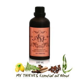 Aroma&amp;More My Thieves Essential oil blend 100% น้ำมันหอมระเหยสูตรผสม 100% หอมกลุ่นด้วยสมุนไพรและส้มซีตรัส 100ML