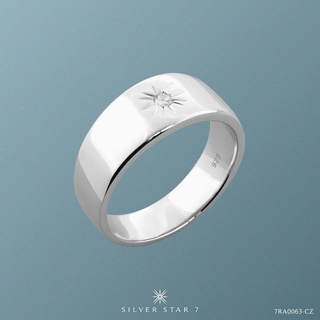 Silver Star 7 - Star Couple Rings แหวน เงินแท้ 925 ชุบโรเดียม ฝัง CZ - 7RA0063