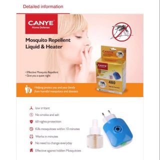 Canye Mosquito Repellent Liquid &amp; Heater เครื่องไล่ยุงไฟฟ้า ชนิดน้ำ