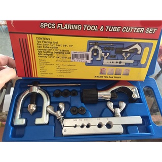 🔥โค้ดINC3LEL3ลด30฿ชุดบานแฟร์ท่อแป๊บ 8PCS Flaring tool&amp;tube cutter set ยี่ห้อ XYLON รุ่น CT-96