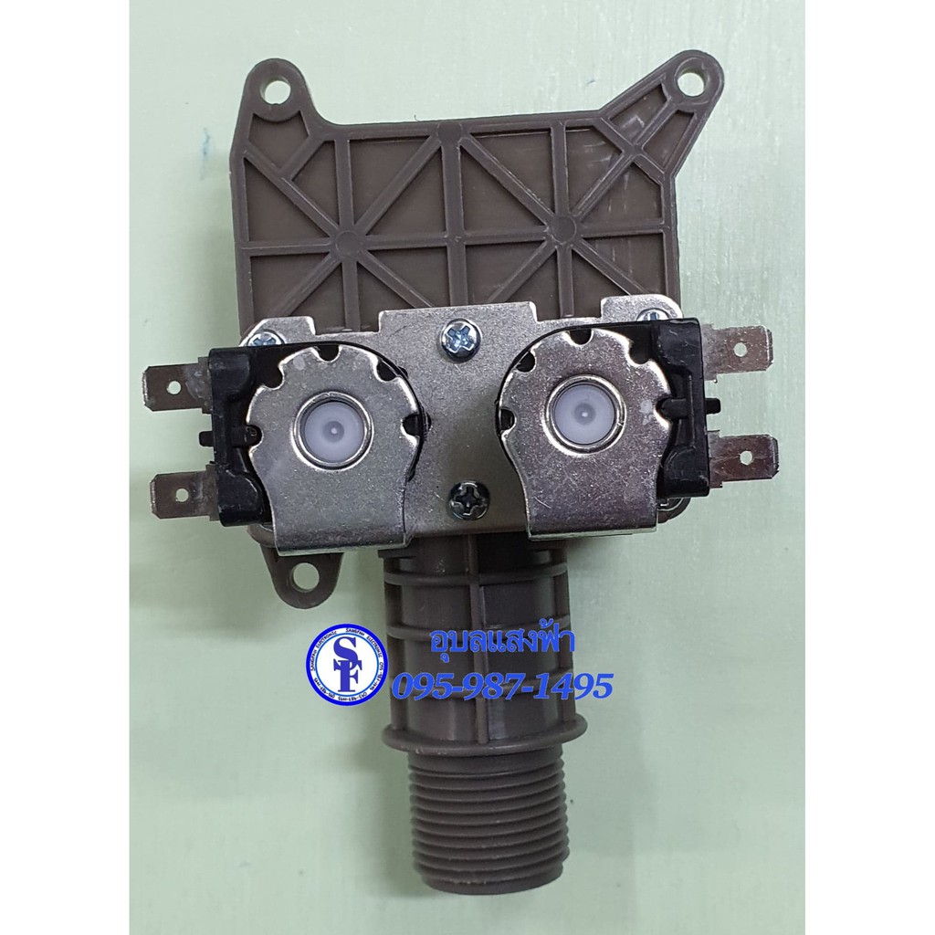 วาล์วน้ำเข้าเครื่องซักผ้า PANASONIC รุ่นคอยาว คอยล์คู่ ,รุ่นคอสั้น คอยล์คู่167V1/W  AC 220V.  วาล์วเ