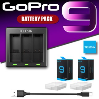 TELESIN แบตเตอรี่ แพค GOPRO HERO 9 10 11 แบตเตอรี่เสริม Replacement Battery Pack 2 Battery + Charger (เลือกโปรได้)ต