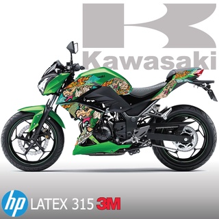 สติกเกอร์แต่งรถ Kawasaki Z300 Z250 ลายHanumanฟ้า