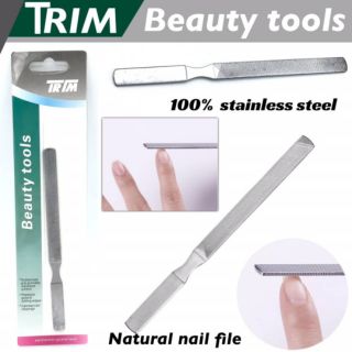 Trim Beauty Tools ที่ตะไบเล็บสแตนเลส 2 ด้าน แบบด้ามจับ เล็บสวยแบบธรรมชาติ