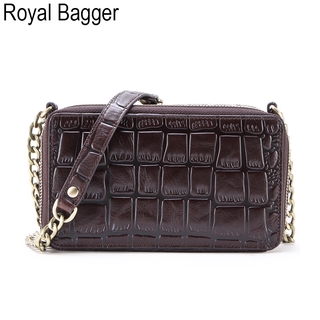 Royal Bagger Shoulder Sling Bag For Women Girls Genuine Cow Leather Elegant Ladies Casual Small Bags Fashion High Capacity New Handbag