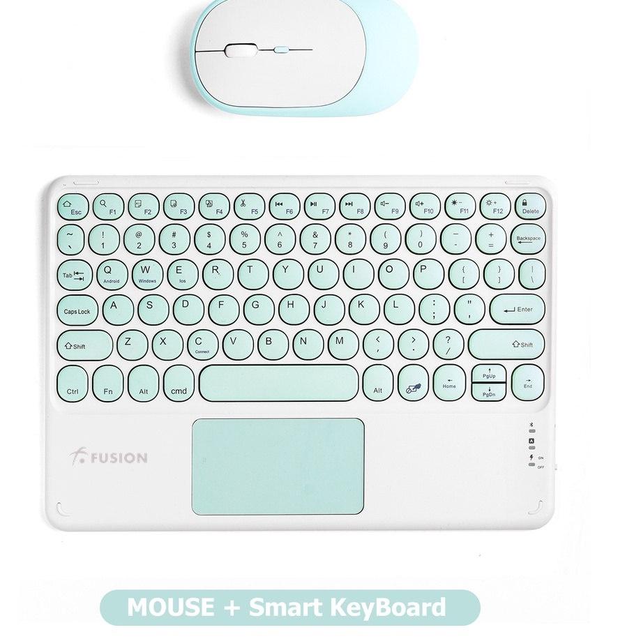 รับประกันราคาเบาๆ.. แป้นพิมพ์บลูทูธไร้สาย Fusion พร้อมทัชแพดสําหรับคีย์บอร์ด iPad Universal สําหรับ 
