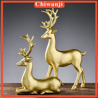 ( Chiwanji ) โมเดลเรซิ่นรูปปั้นกวาง 2 ชิ้น