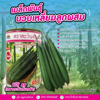 เมล็ดพันธุ์บวบเหลี่ยมซิโก้ 69 (ตราตะวันต้นกล้า) ขนาด 100 กรัม