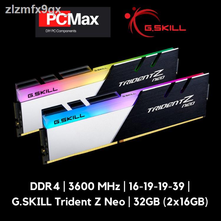 รุ่นล่าสุดของปี 2021 รับประกัน 100 % ต้นฉบับ✑卍✁32GB (2x16GB) 3600 CL16 (For AMD Ryzen) DDR4 G.SKILL Trident Z Neo RGB