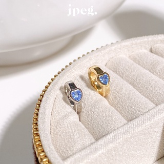 sky blue - heart gem clip (brass) คลิปใส่ชาร์ม